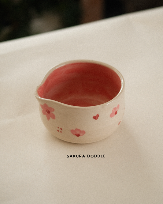MARI POTTERI SAKURA DOODLE MATCHARI (MATCHA BOWL)