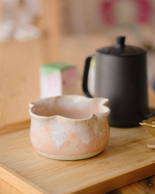 MARI POTTERI YOSHINO SAKURA matchari (matcha bowl) & chasen holder set