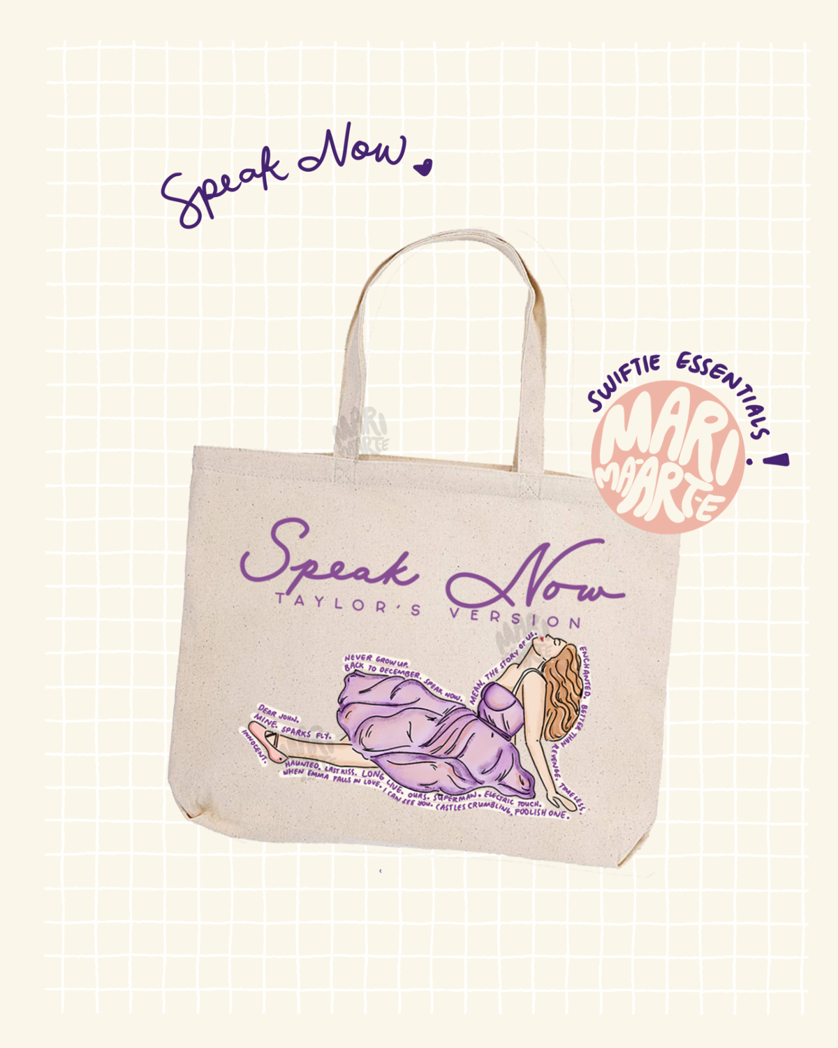 SWIFTIE SPEAK NOW TAYLOR’S VERSION TOTE BAG