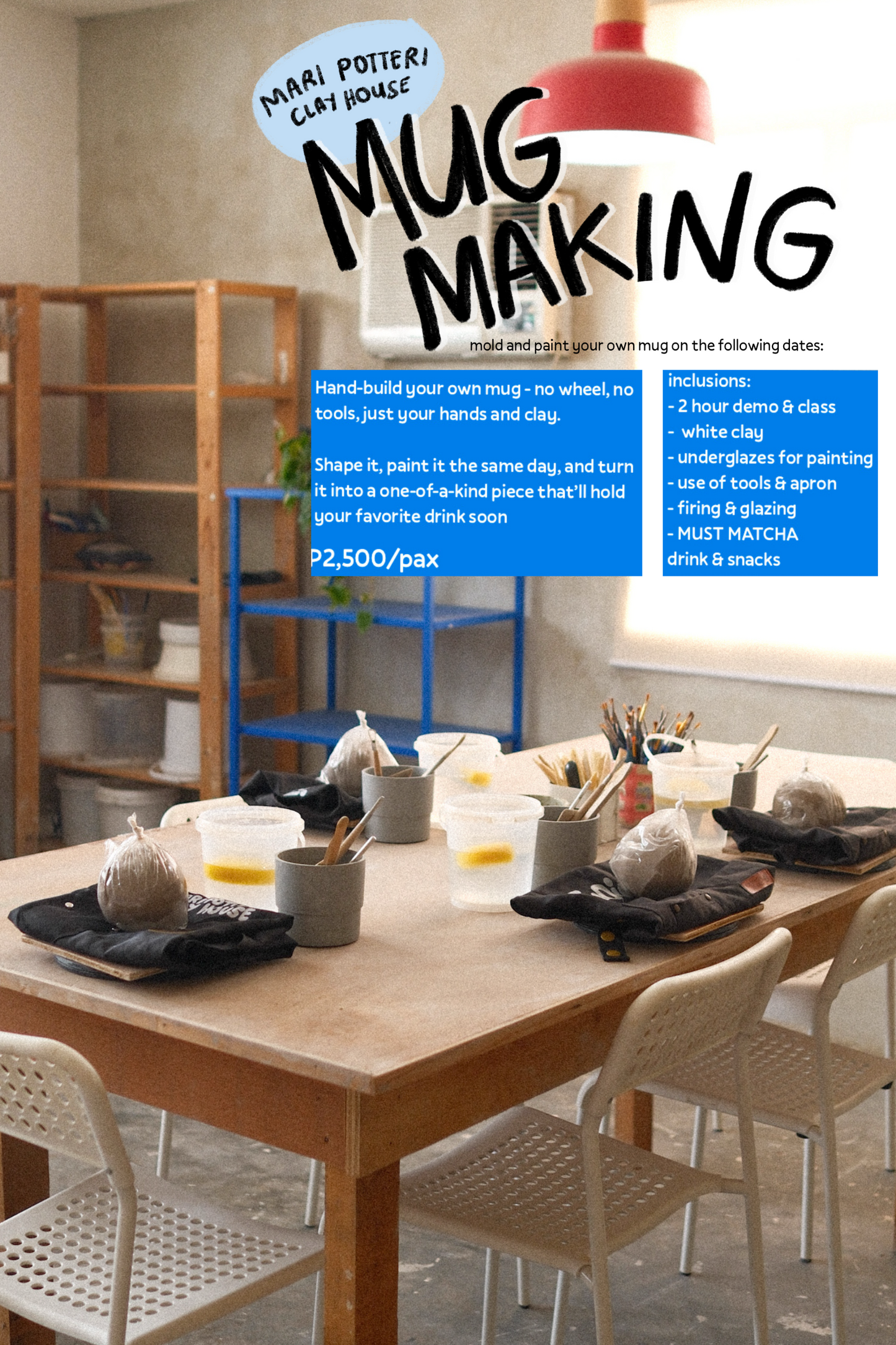 MARI POTTERI CLAY HOUSE - HAND BUILDING MUG MAKING CLASSES