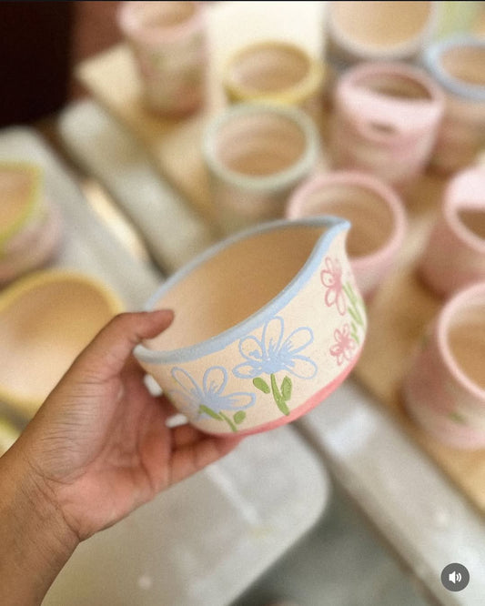 Mari Potteri - Le Fleur Matcha Bowl & Tumbler Bundle