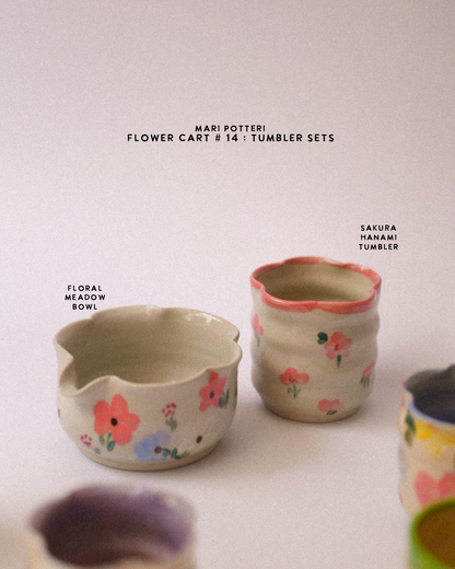 MARI POTTERI : FLOWER CART #14 TUMBLER SET