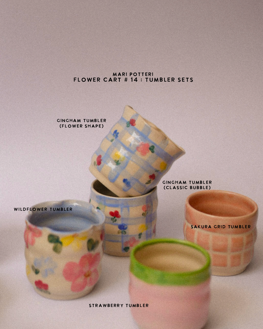 MARI POTTERI : FLOWER CART #14 TUMBLER SET