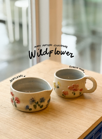 MARI POTTERI SIGNATURE WILDFLOWER GARDEN ( matchari , tumbler & chasen holder )