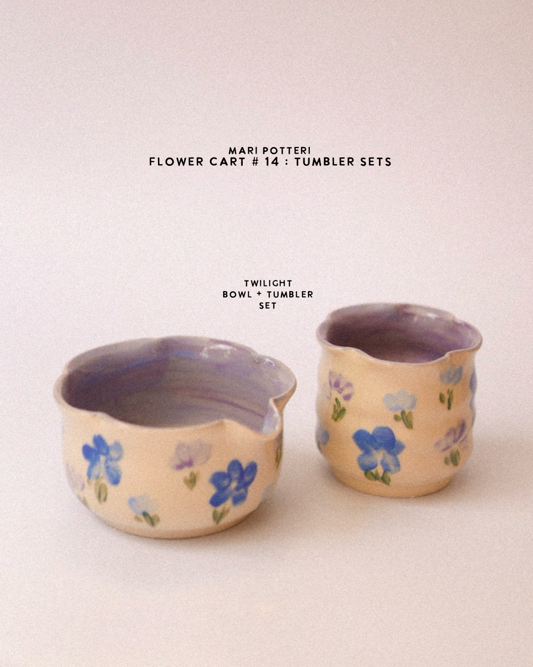 MARI POTTERI : FLOWER CART #14 TUMBLER SET