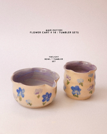 MARI POTTERI : FLOWER CART #14 TUMBLER SET