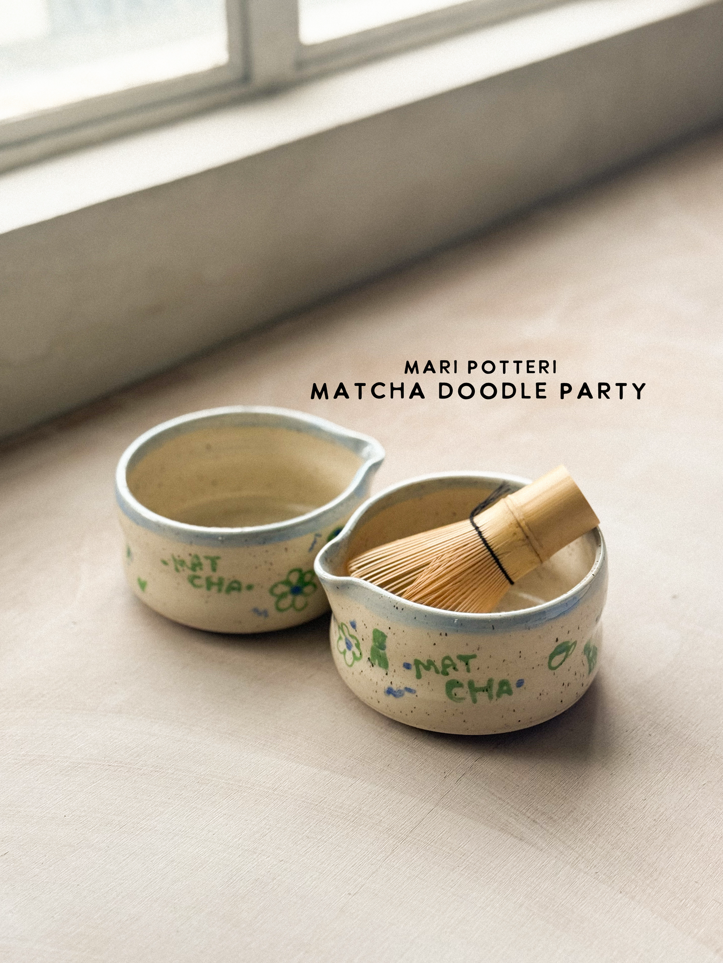 MARI POTTERI MATCHA PARTY LIMITED EDITION BUDLE ( MUG and MATCHA BOWL)