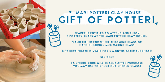 MARI POTTERI CLAY HOUSE POTTERY WORKSHOP GIFT CARD